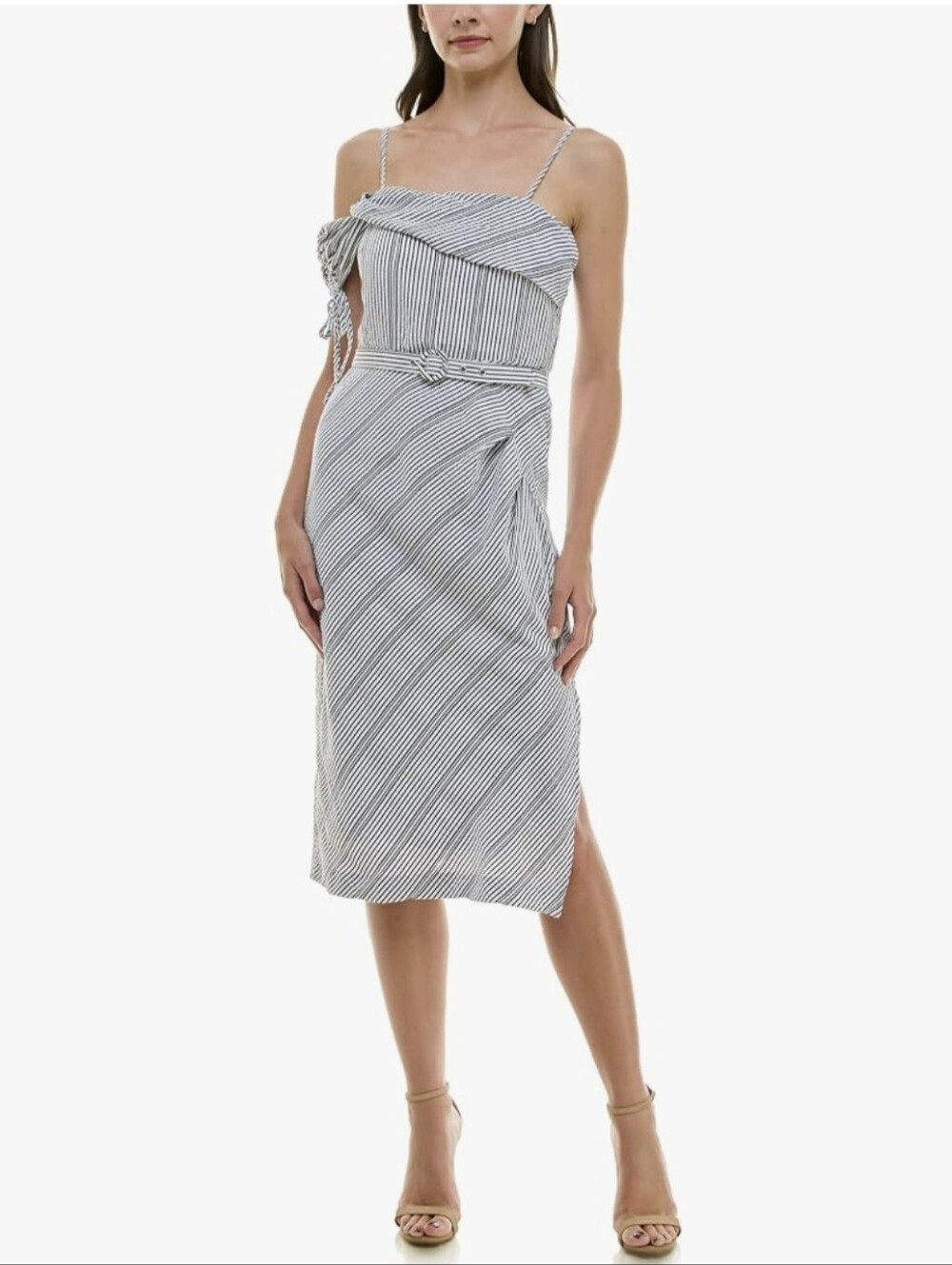 Maison Tara Seersucker Midi Dress Size 16